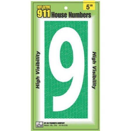 HY-KO Hy-Ko Products 929 5 in. 911 Reflective High Visibility House Number 9 751043
